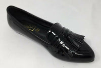 Truffle collection Stella Point Tassle Flat Shoes Black Patent Size 5 (US)