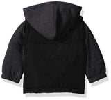 iXtreme Baby Boys Infant Patch Pocket Vest W/Fleece Hood&Sleeve, Black, Size 18M