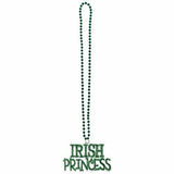 Amscan Wee Willy St. Patrick's Day Irish Princess Bead Necklace, Green, 36"