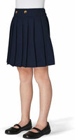 French Toast Girls' Front Button Pleated Scooter, Navy, 8