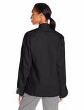 Uncommon Threads Women's Murano Executive Coat, Black/White Piping, 2XL