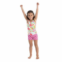Masala Kids Girls' Little Acti-Play Shorts Jali Ikat Pink 2 Year