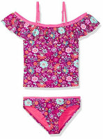 Angel Beach Big Girls Off The Shoulder Floral Print Tankini Swim Set Size 10