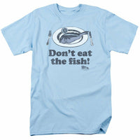 Trevco Men's Airplane Don't Eat the Fish T-Shirt, Light Blue, Medium