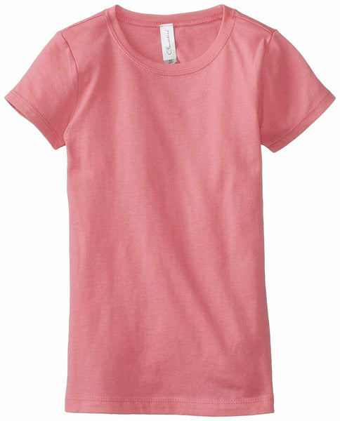 Girls T Shirts Crew Neck Shirt, Hot Pink, XS