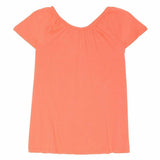 French Toast Baby Girls' Short Sleeve Tulip Back Top, Fiery Coral, 12M