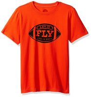 Life is Good Boys' Let It Fly Football Crusher Tee, Flame Orange, Medium