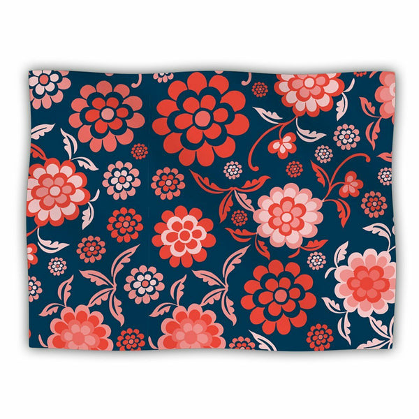 'Cherry Floral Midnight' Dog Blanket, 40 by 30-Inch