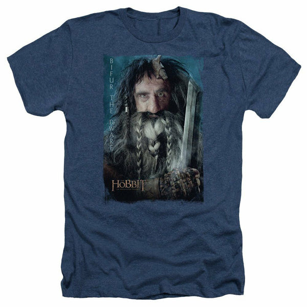 Trevco Men's Hobbit Short Sleeve T-Shirt, Heather Navy, M