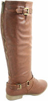TOP Moda Coco-1 Women's Military Riding Boot, Tan, 7.5