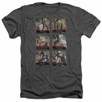 Trevco Men's Arkham City Bat Fill Adult T-Shirt, Lineup Heather Charcoal, Medium