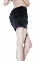 Coquette Women's Matte Wet Look and Embossed Velvet Skirt, Black, XL
