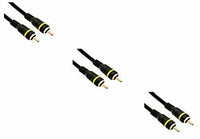 3 Pack RCA Male to Male Gold-Plated Connectors 35 Feet Black, CNE466304