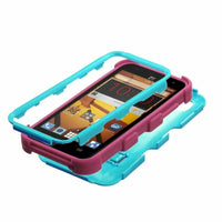 Asmyna TUFF Hybrid Phone Cover for ZTE N9130 Speed Natural Teal Green/Ele Pink