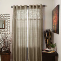Lavish Home Alla Grommet Curtain Panel, 84-Inch, Taupe