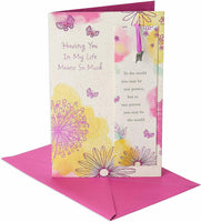 American Greetings Watercolor Floral Birthday Card