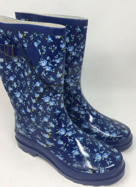 Unbranded Women’s Rain Boot, Blue Printed, 9/10