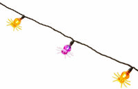 Battery Operated Spider Cap Twinkle Light String, Purple and Orange, 3.5-Feet