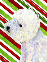 Westie Candy Cane Holiday Christmas Flag, Small, Multicolor
