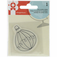 American Crafts Happy Traveler Balloon Acrylic Stamp, 2" by 2", Clear