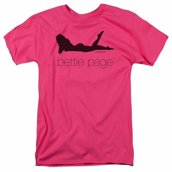 Bettie Page Fashion Logo Licensed Adult T-Shirt, Hot Pink, Medium