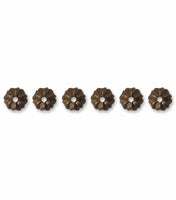 Vintaj BC0005R-01 6-Piece Pinwheel Bead Cap, 7.5mm