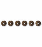 Vintaj BC0005R-01 6-Piece Pinwheel Bead Cap, 7.5mm