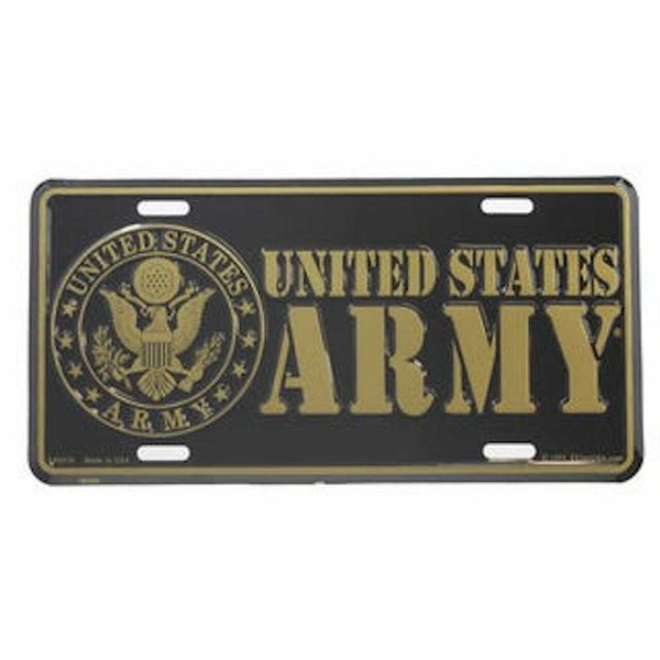 US Army Gold Color Logo License Plate