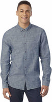 Alternative Men's Industry Chambray Shirt, Blue Chambray, XL