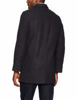 Ike Behar Men's Seville Quilted Lining Wool Jacket, Charcoal, Large