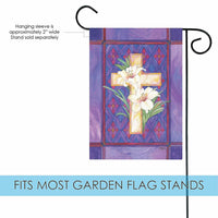 Toland Home Garden Lily and Cross 12.5 x 18 Inch Garden Flag