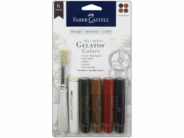 Faber Castell Design Memory Craft Gelatos Color & Clear Stamp, Steampunk