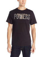 Powers Men's Distressed Logo Short Sleeve T-Shirt, Black, XXL