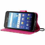 HR Wireless Cell Phone Case for Kyocera Hydro View C6742 Hot Pink Leopard