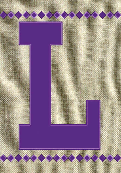 Toland Home Garden Monogram O 12 x 18 Inch Decorative Purple Diamond Burlap Flag