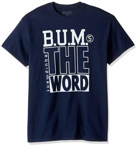 Bum Equipment Men's The Word T-Shirt, Navy, Small