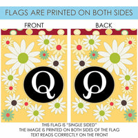 Toland Home Garden Floral Monogram Q 12.5 x 18 Inch Garden Flag