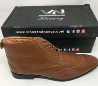 Vince & Nancy VN-801 Men's Boots, Brown, 9.5