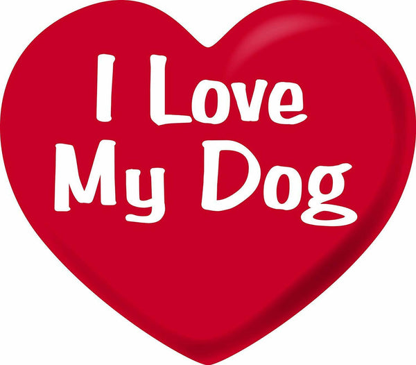 Imagine This 5-1/2-Inch by 5-Inch Car Magnet Heart, I love My Dog