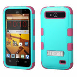 Asmyna TUFF Hybrid Phone Cover for ZTE N9130 Speed Natural Teal Green/Ele Pink