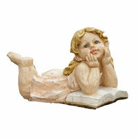 Your Heart's Delight Girl Lying on Book Figurine, 14 by 8-Inch