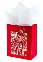 Hallmark VIDA Medium Christmas Gift Bag with Tissue Paper and Spanish Lettering