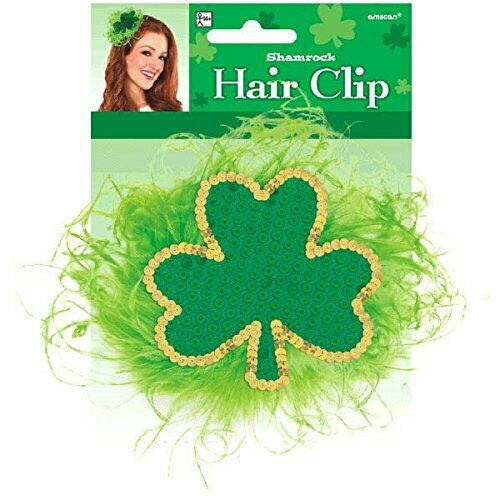 Amscan St. Patrick's Day Shamrock Green Sequin Hair Clip