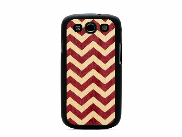CARVED Matte Black Wood Inlay Case for Samsung Galaxy S3 - Chevron
