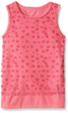 Girls' Little Tulle Flocked Hearts Over Solid Jersey Tank 2 Pc Set, Sand Pink, L