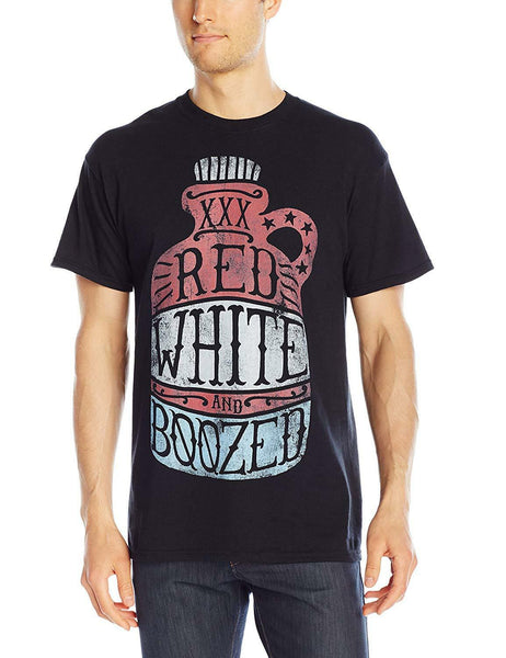 FREEZE Men's Red White and Boozed T-Shirt, Black, Small