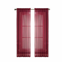 Voile Extra Wide 56 x 90 in. Rod Pocket Curtain Panel, Burgundy