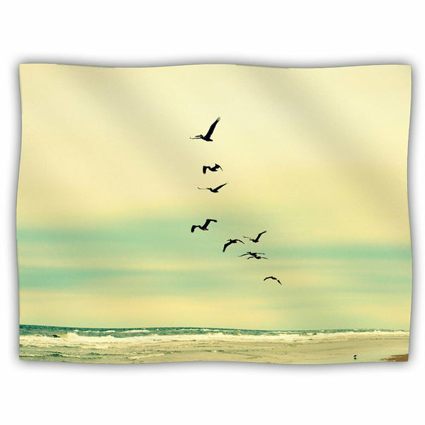 Across The Endless Sea Birds Pet Dog Blanket, 40 by 30-Inch
