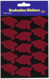 Beistle 4-Pack Graduate Cap Stickers, 4-3/4-Inch by 7-1/2-Inch, Maroon