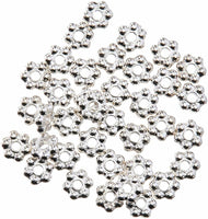 TierraCast Daisy Heishi Beads, 3mm, Bright Fine Silver Plated Pewter, 25 Piece